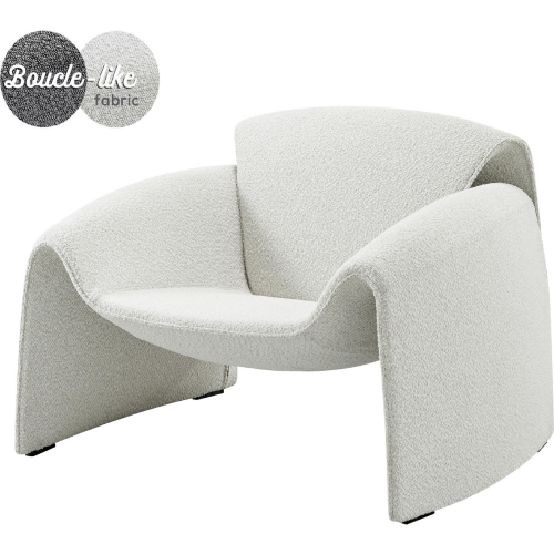 Hilda Accent Arm Chair in Boucle Beige Fabric